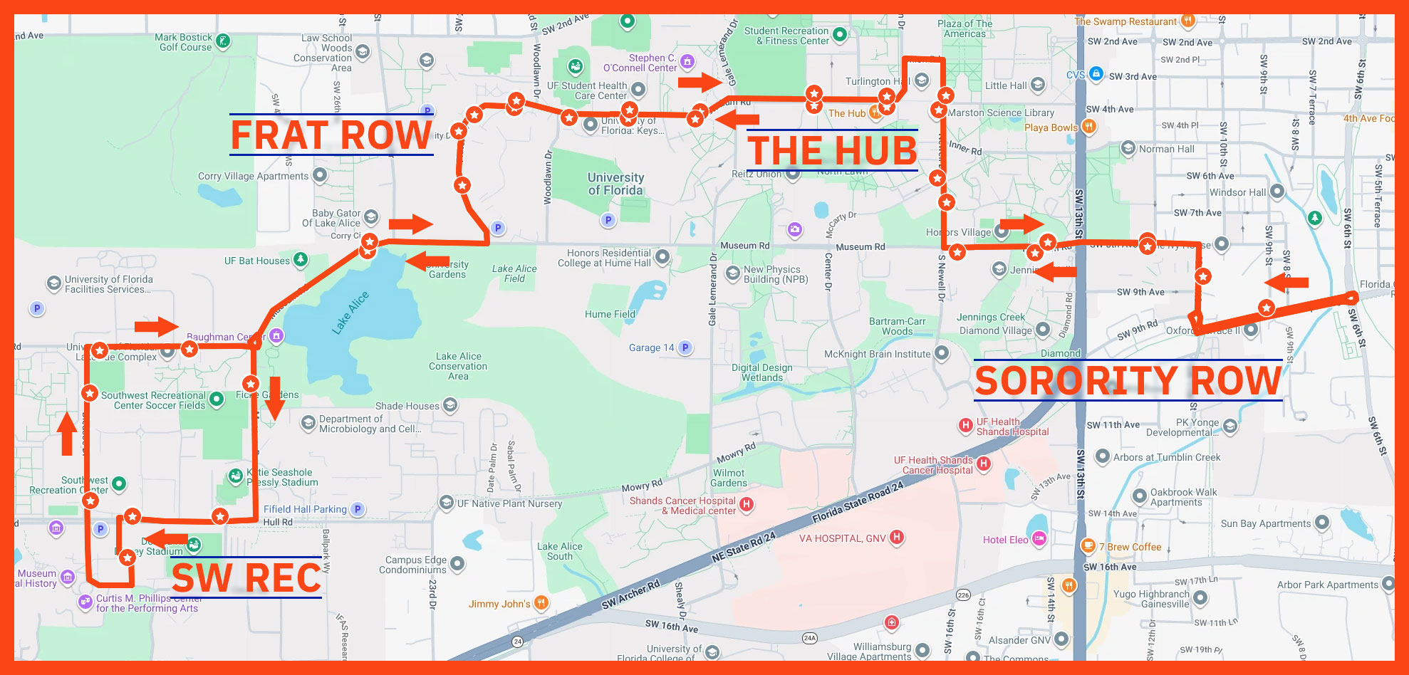 East-West Route Map